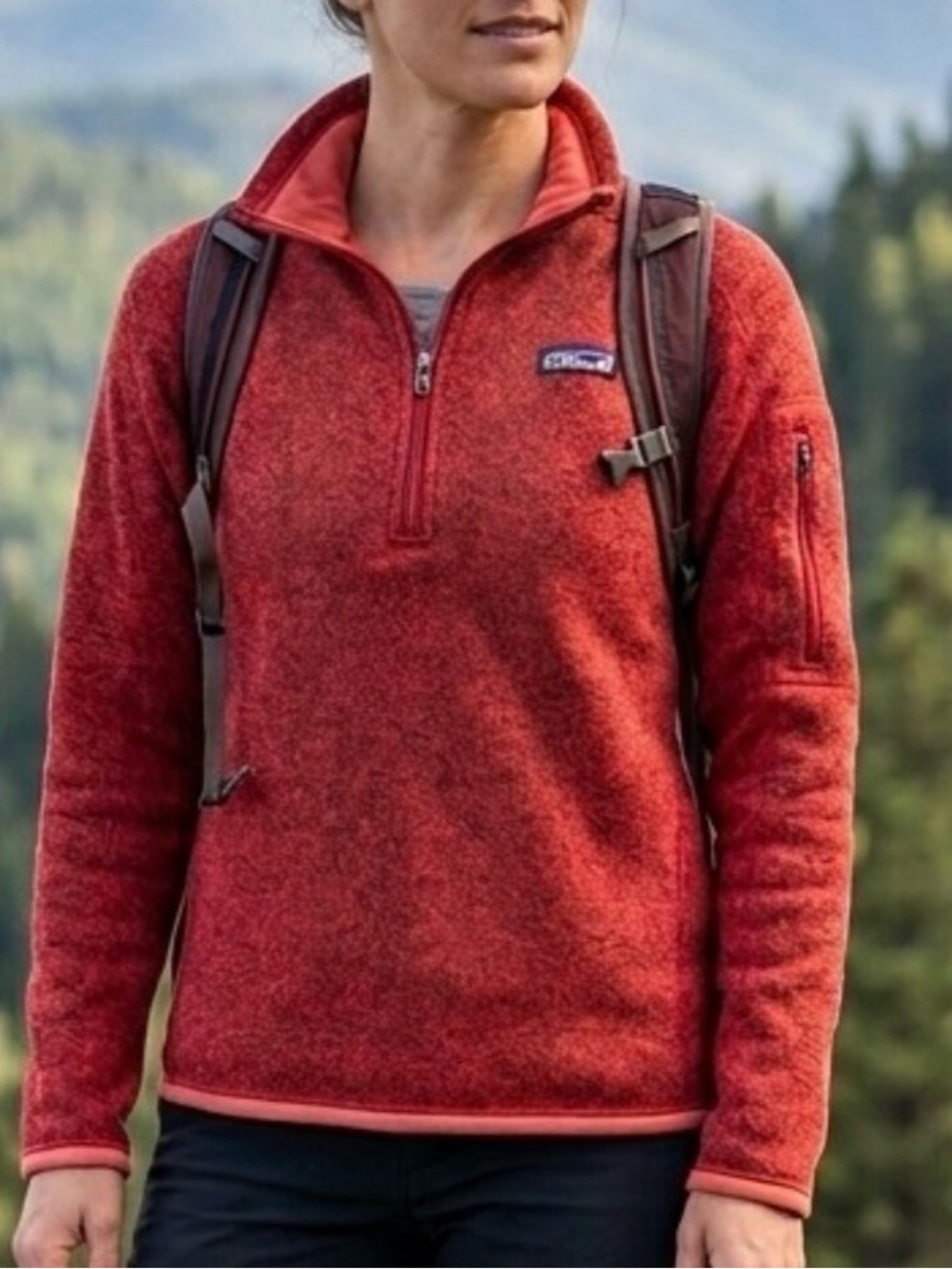 Patagonia Better Sweater 1/4 Zip Fleece Pullover Red Size XS - Picture 11 of 11